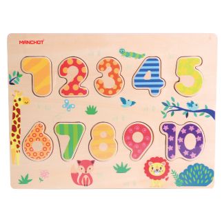 Puzzle en Bois jeu d’apprentissage Préscolaire des chiffres Montessori