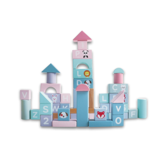 Bloc de Construction Château En Bois 50 Pcs - Manchot