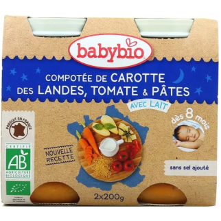Petit pot bonne nuit carotte tomate pâtes 2x200g