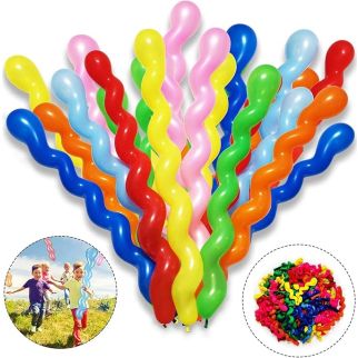 Sachet 100 ballons long spirale ass